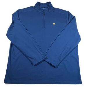 Jack Nicklaus Blue 1/4 Zip Pullover Golf Shirt Bear Logo Men's Size XL